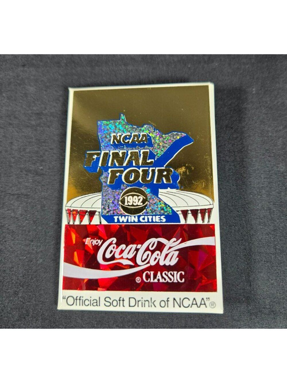 NCAA Final Four 1992 Twin Cities Coca-Cola Classic Collectible Pin Badge 3 x 2"